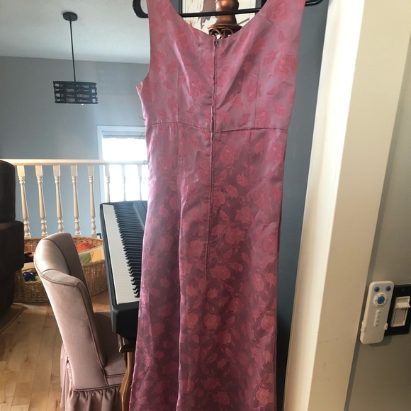 60s satin pink empire gown - Picture 2 of 5